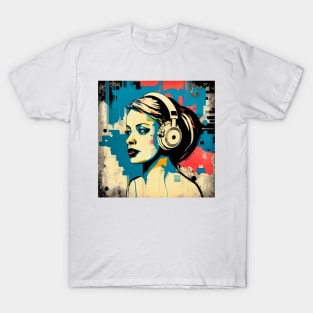 Excessivism Art White Woman Listening Music Lover Throw T-Shirt